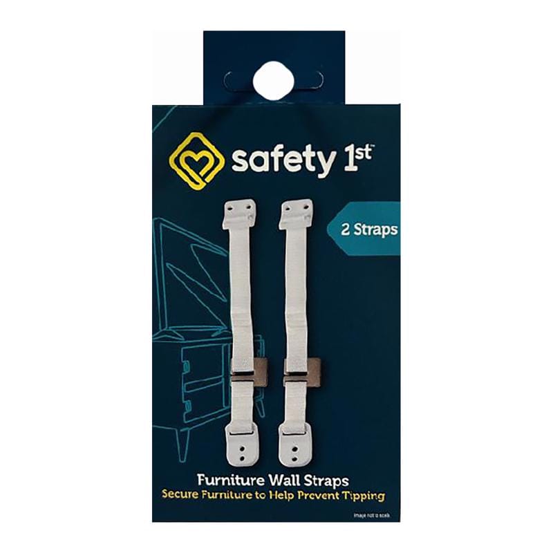 Safety 1ST 11014 White Plastic Wall Straps 2 pk