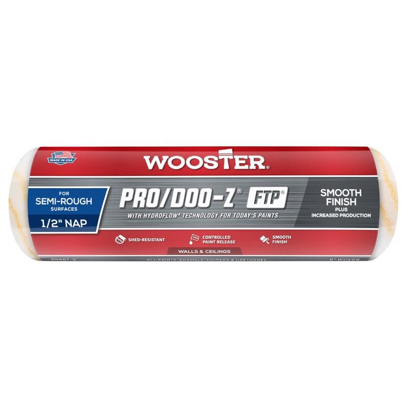 Wooster RR667-9 Pro/Doo-Z FTP Synthetic Blend 9 in. W X 1/2 in. Paint Roller Cover 1 pk