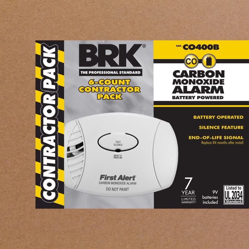 BRK CO400B6CP Battery-Powered Electrochemical Carbon Monoxide Detector