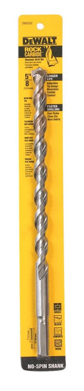 Dewalt DW5242 Pilot Point 5/8 in. X 12 in. L Carbide Tipped Percussion Drill Bit 3-Flat Shank 1 pc