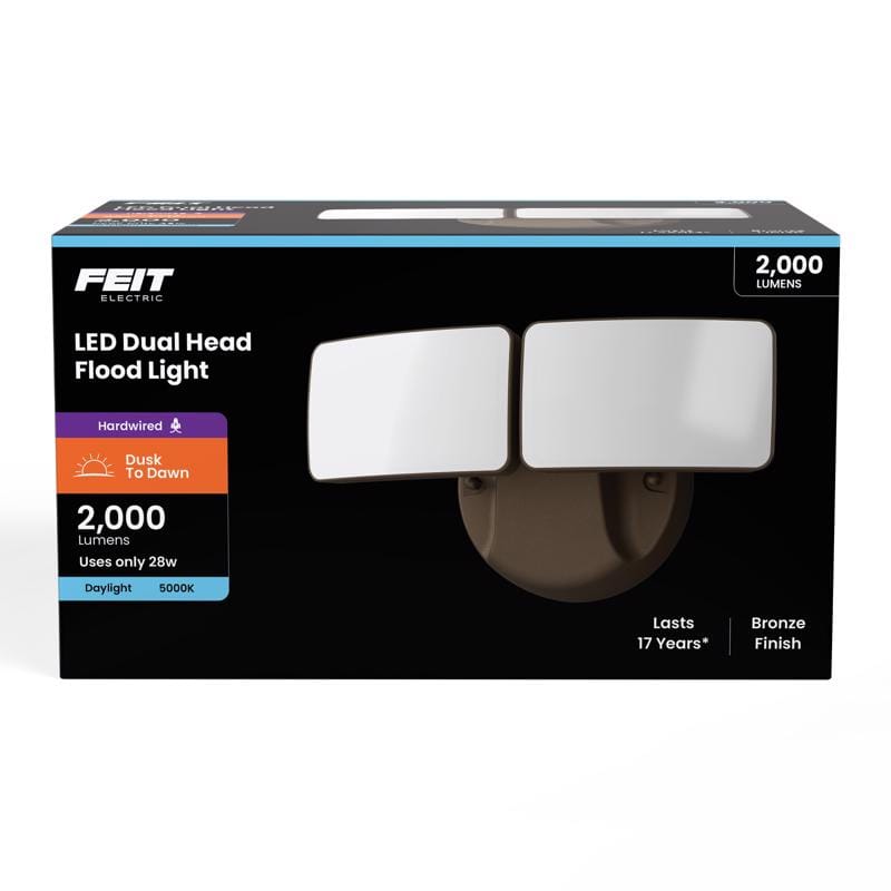 Feit S9DFL/850DDBZV1 LED Dusk to Dawn Hardwired LED Bronze Security Floodlight
