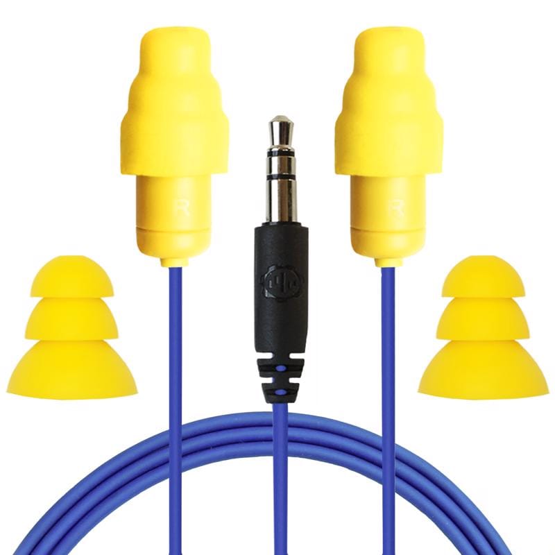 Plugfones PG-UY Guardian 29 dB Nylon/Silicone/Soft Foam 3.5 MM Jack Earplugs/Earphones Yellow 1 pair