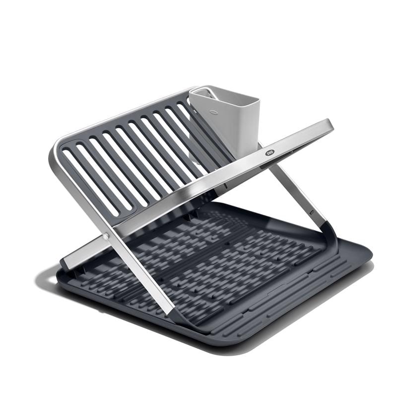 Oxo 13322800 Good Grips 15 in. L X 16 in. W X 2 in. H Black/Gray Aluminum/Plastic Dish Rack
