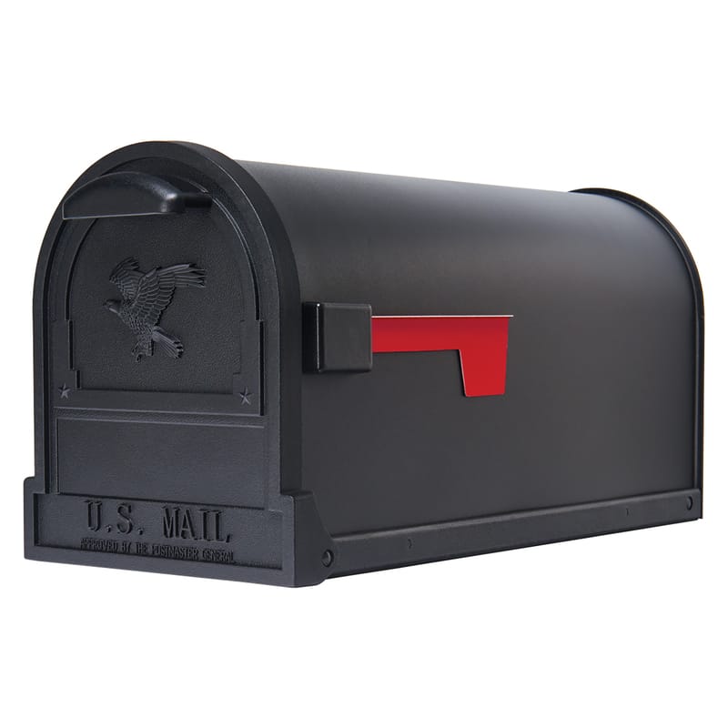 Architectural Mailboxes AR15B0AM Arlington Classic Galvanized Steel Post Mount Black Mailbox