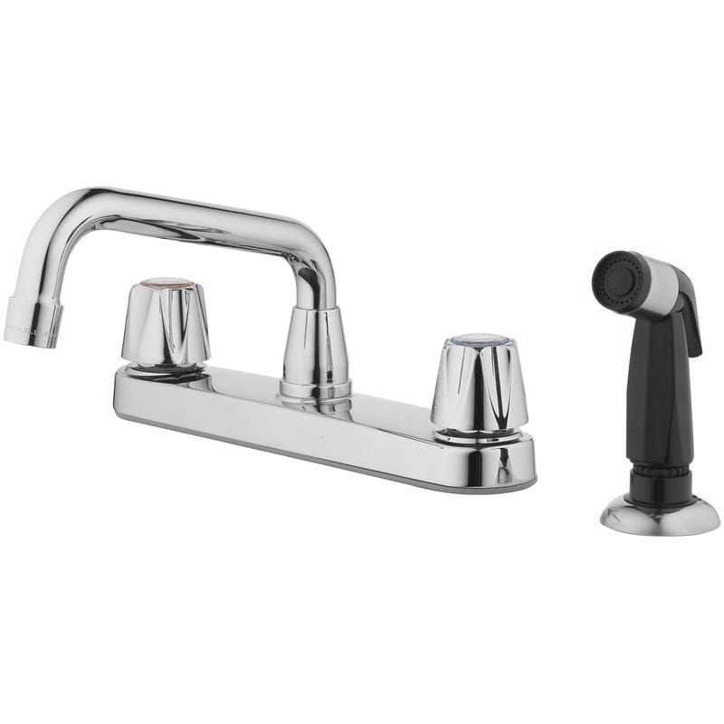 Oakbrook Collection 804W-1001 Compression Two Handle Chrome Kitchen Faucet Side Sprayer Included