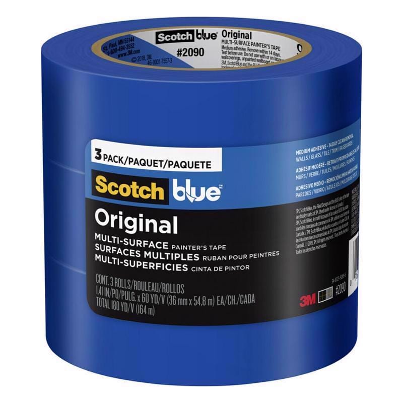 Scotchblue 2090-36AP3 1.41 in. W X 60 yd L Blue Medium Strength Original Painter's Tape 3 pk