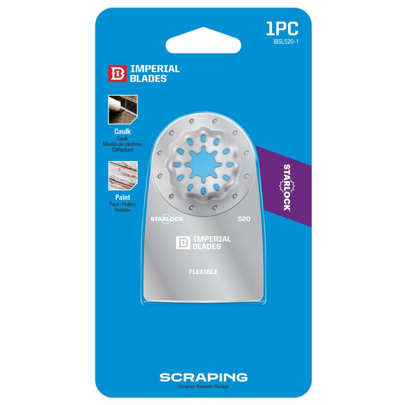 Imperial Blades IBSL520-1 Starlock 3-1/4 in. L High Carbon Steel Flexible Scraper Oscillating Saw Blade 1 pk