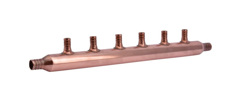 Sharkbite 22788A 1/2 in. Crimp X 3/4 in. D Crimp Copper 6 Port Manifold