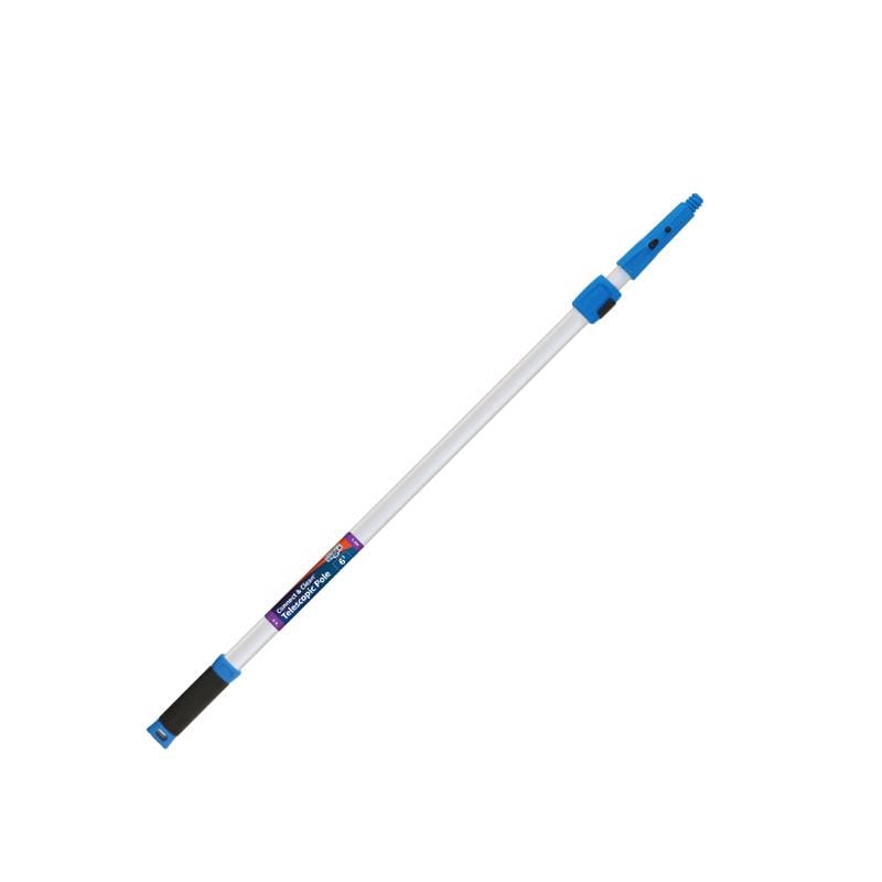 Unger 972920 Telescoping 6 ft. L X 2 in. D Aluminum Extension Pole Blue/White