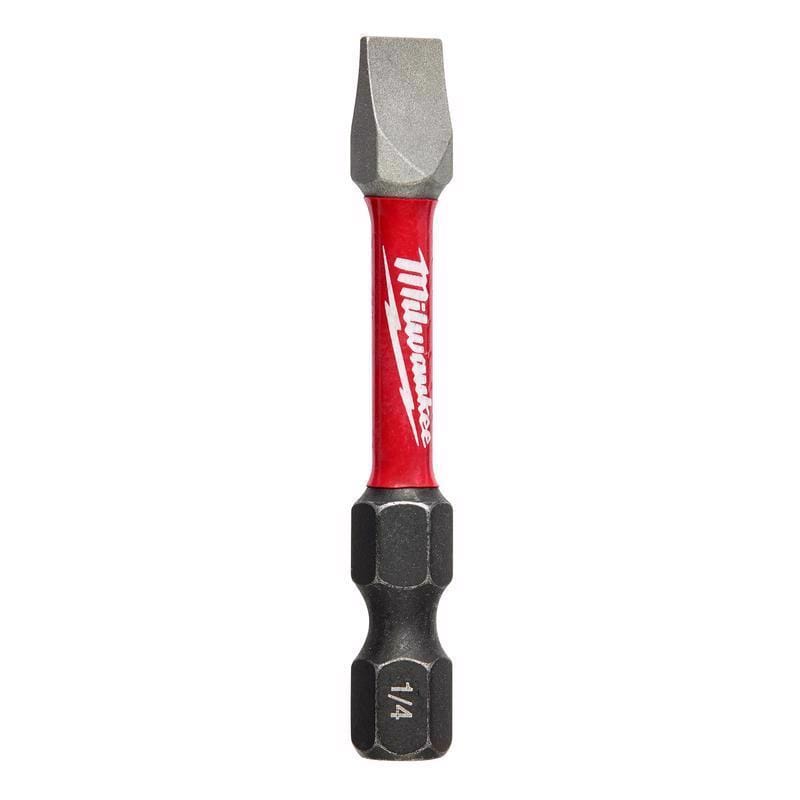 Milwaukee 48-32-4918 Shockwave Slotted 1/4 in. X 2 in. L Impact Power Bit Steel 1 pc