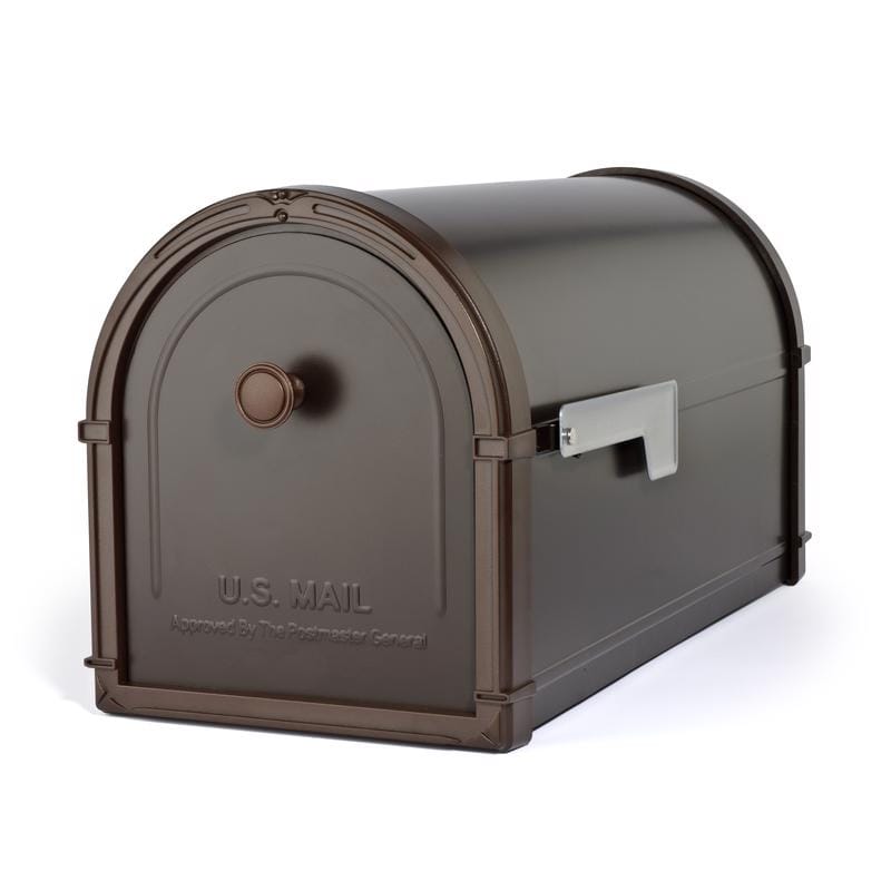 Architectural Mailboxes 5591RZ-10 Bellevue Modern Galvanized Steel Post Mount Rubbed Bronze Mailbox