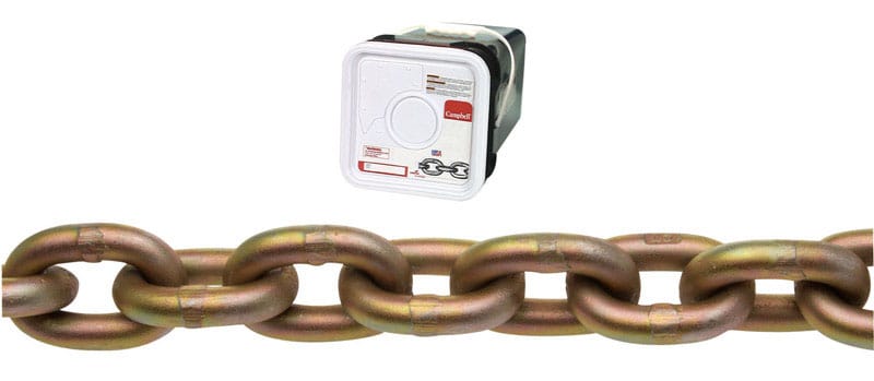 Campbell 0510626 3/8 in. Oval Link Carbon Steel Transport Chain 3/8 in. D X 45 ft. L