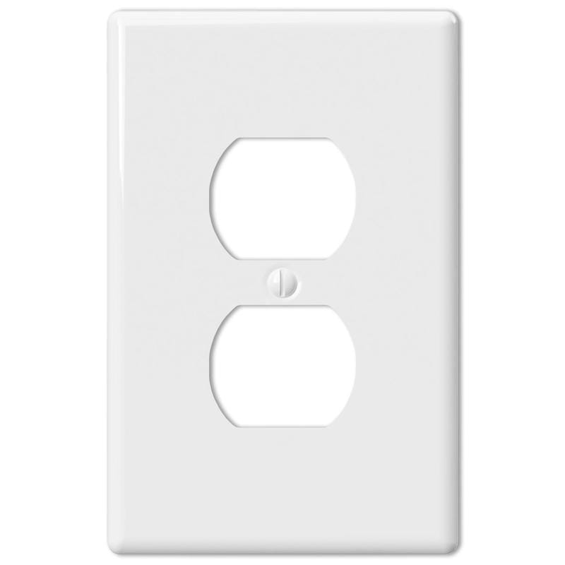 Amerelle 3000DW Metro White 1 gang Ceramic Duplex Wall Plate 1 pk