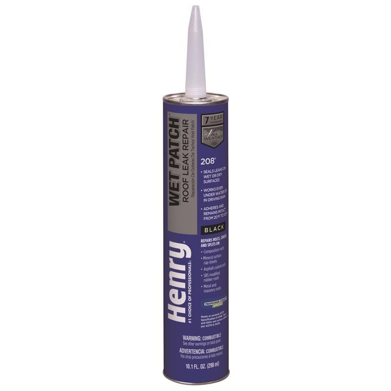 Henry HE208004 Wet Patch Black Asphalt All-Weather Roof Cement 10.1 oz