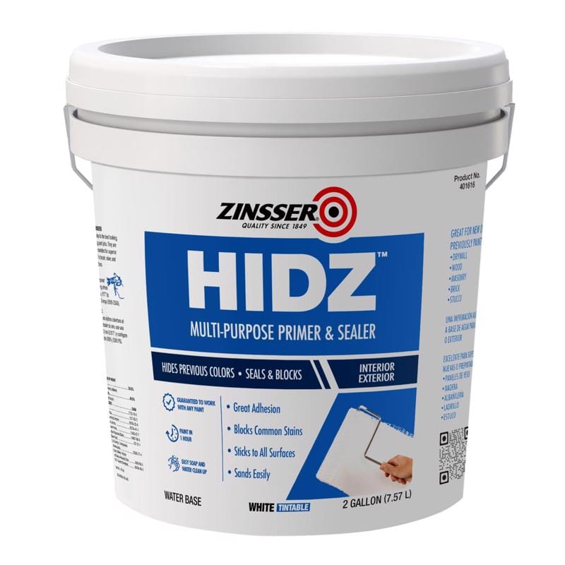 Zinsser 401616 HIDZ White Water-Based Primer and Sealer 2 gal
