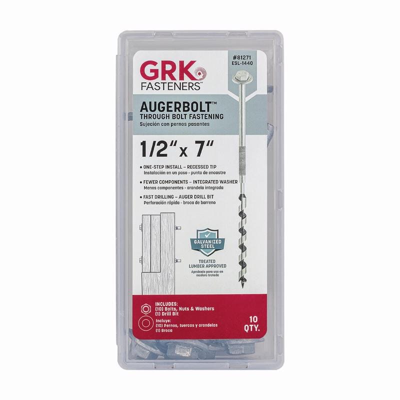 GRK Fasteners 81271 1/2 in. D X 7 in. L Steel Hex Head Anchor Bolts 1 pk
