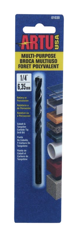 Artu 01030 1/4 in. X 4-1/8 in. L Tungsten Carbide Tipped Drill Bit Straight Shank 1 pc
