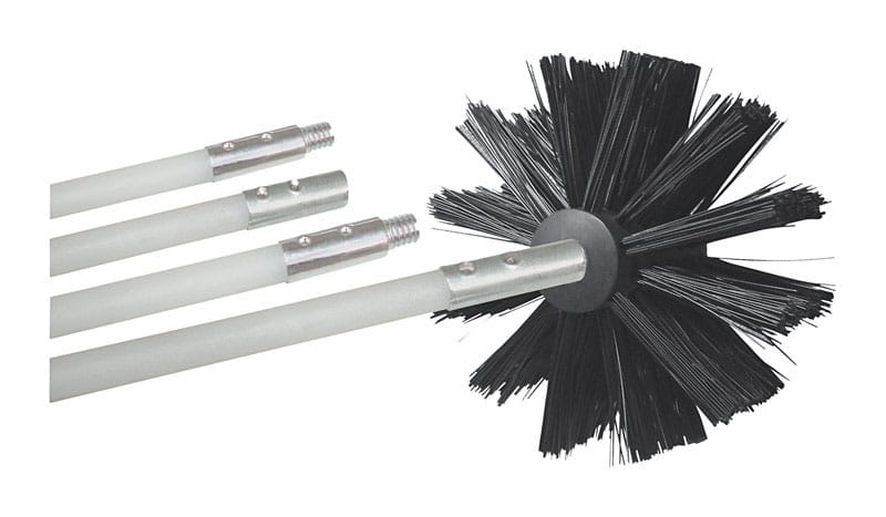 Deflect-O DVBRUSH12K/6 4 in. D Black/White Aluminum Duct Cleaning Kit