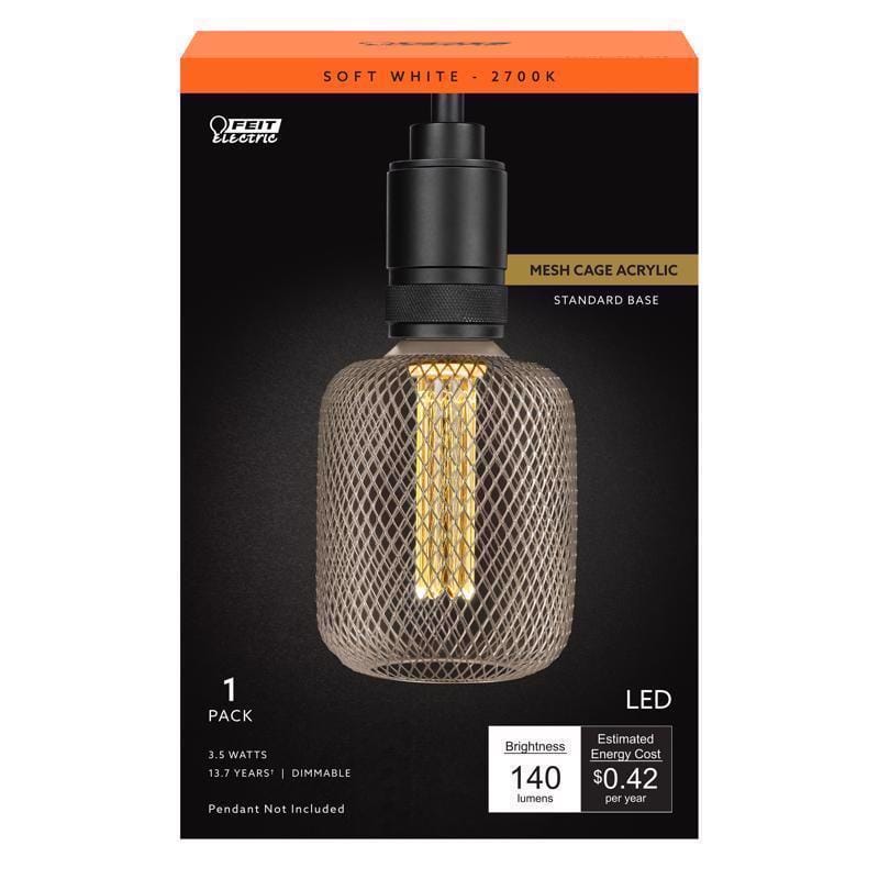 Feit CGAYCMG927CAHDR Decorative E26 (Medium) Filament LED Bulb Soft White 60 Watt Equivalence 1 pk