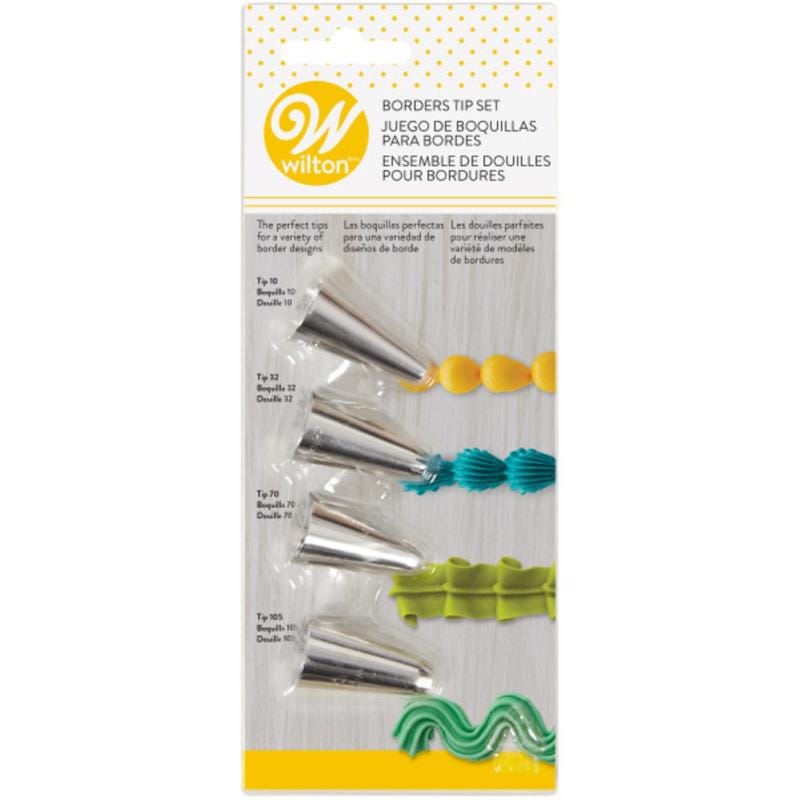 Wilton 191007483 Stainless Steel Cake Decorating Tips 4 pc