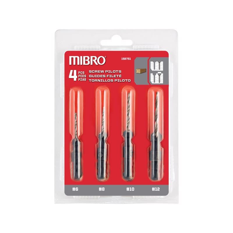 Richelieu 158751 Mibro 6/8/10/12 in. Steel Screw Pilot Drill Bit Set Straight Shank 4 pc