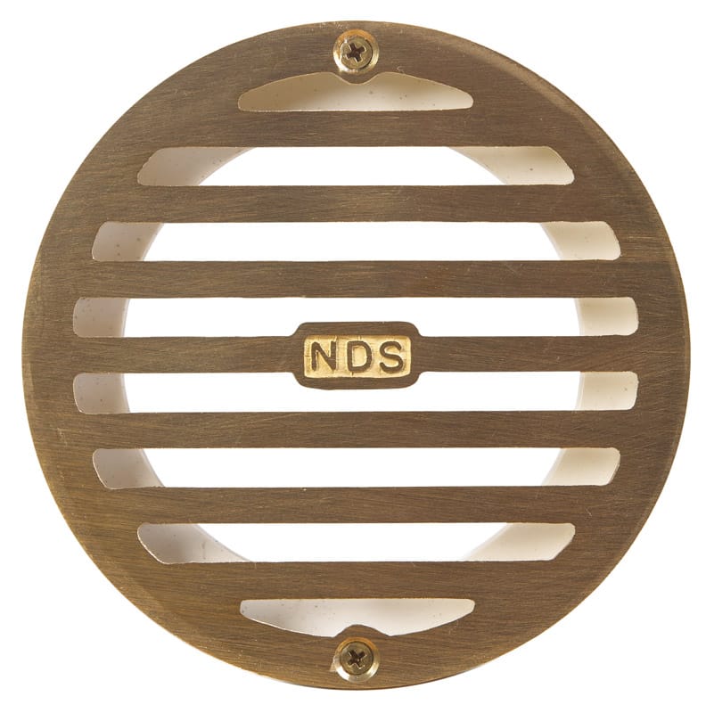 NDS 910B 4 in. Satin Round Brass Drain Grate