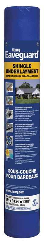 Henry HE740915 3 ft. W X 33.3 ft. L Fiberglass Self-Adhesive Shingle Underlayment 15 lb Blue