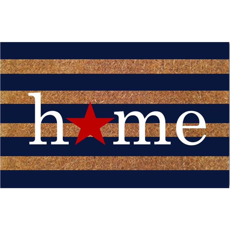 Rockport Premium VBC1828-AM93 Americana 18 in. W X 28 in. L Multi-Color Home with Red Star Coir Door Mat