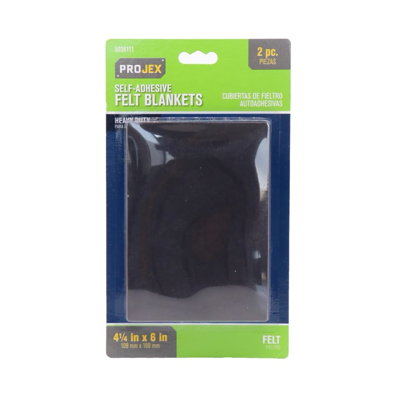 Projex P0115 Felt Self Adhesive Blanket Brown Rectangle 4-1/4 in. W X 6 in. L 2 pk