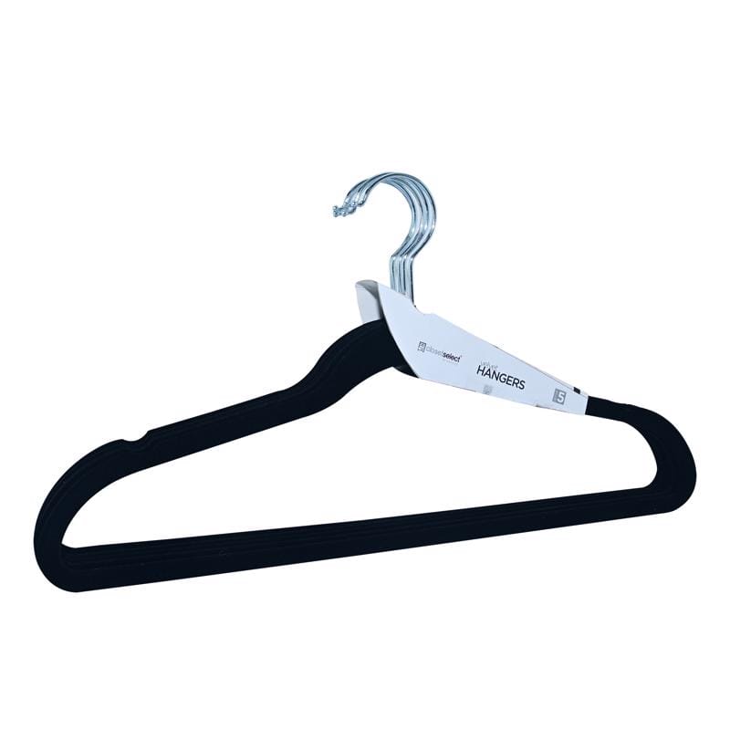 Closetselect C68959-FH 9.12 in. H X 17.2 in. W Plastic Black Flocked Hanger 5 pk