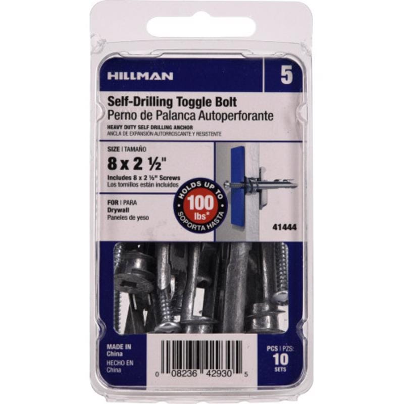 Hillman 41444 .138 in. D X 2-1/2 in. L Zinc Pan Head Zip Toggle Anchors 10 pk
