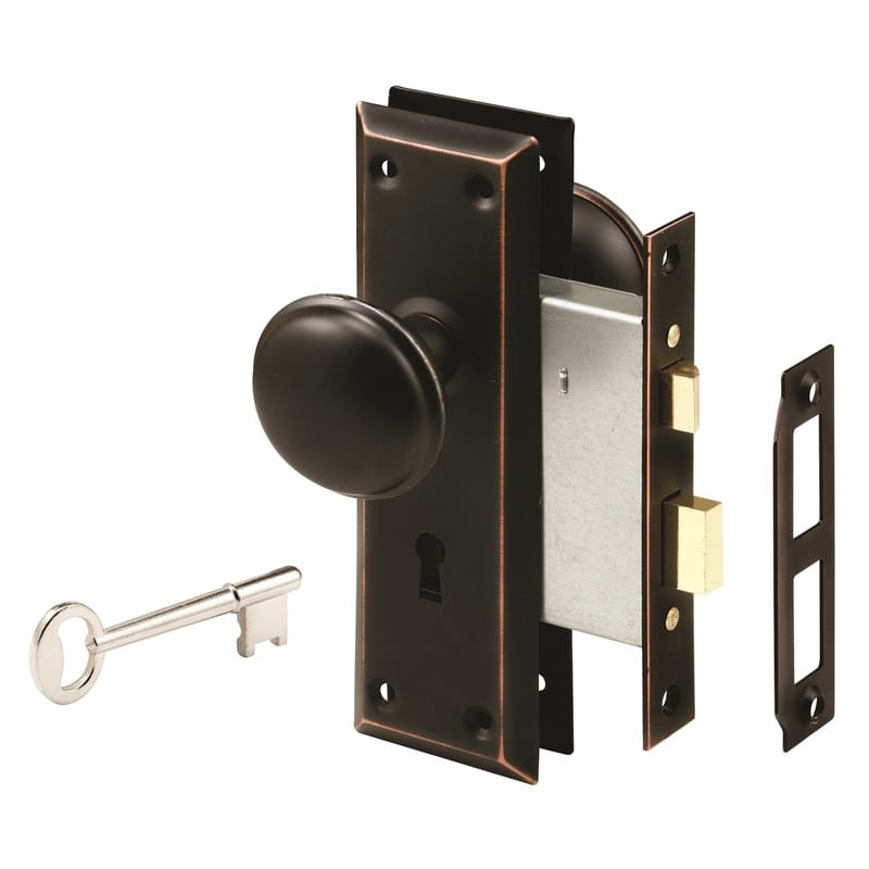 Prime-Line E 2495 Security Oil Rubbed Bronze Mortise Lockset 1-3/4 in.