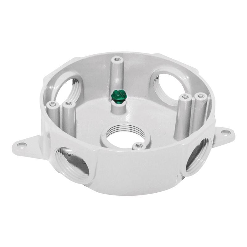 Sigma Engineered Solutions 143854WH New Work 16 cu in Round Die-Cast Metal Weatherproof Box White