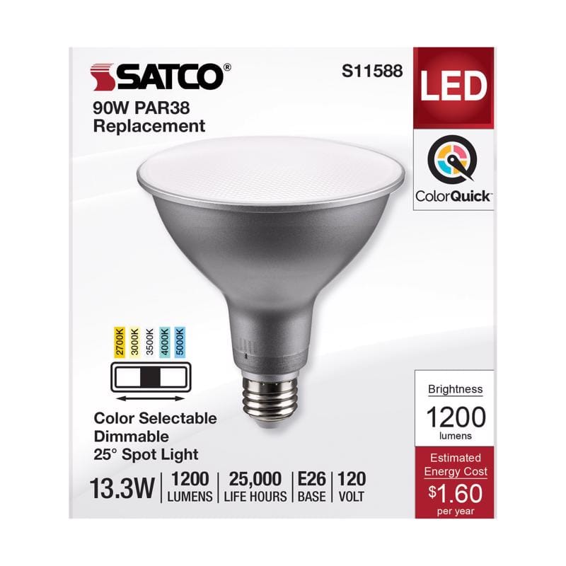 Satco Products, Inc. S11588 Satco PAR38 E26 (Medium) LED Bulb Tunable White/Color Changing 90 Watt Equivalence 1 pk