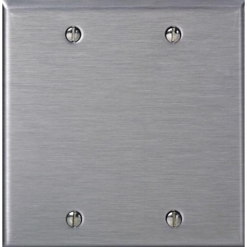 Leviton 0SL23-000 C-Series Stainless Steel 2 gang Metal Blank Wall Plate 1 pk