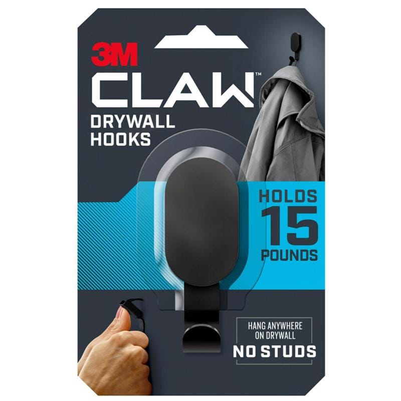3M 3DH15BLK-1ES Plastic Drywall Hooks 1 pk