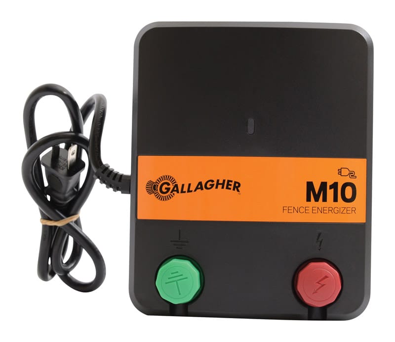Gallagher G331424 M10 110 V Electric-Powered Fence Energizer 55756800 sq ft Black/Orange