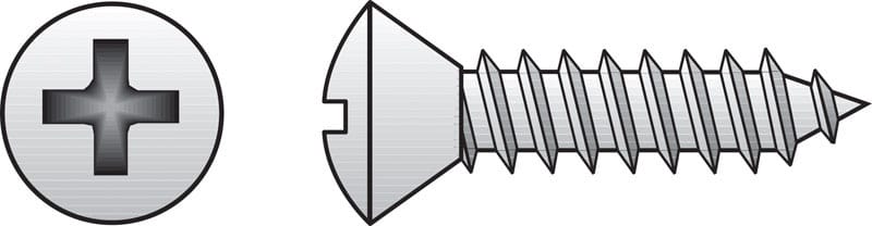 Hillman 0823628 No. 6 Ga. X 1-1/4 in. L Phillips Oval Head Sheet Metal Screws 100 pk