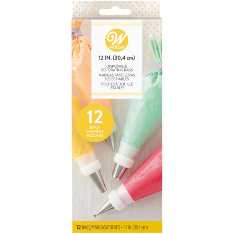 Wilton 191001684 Plastic Piping Bags 12 ct