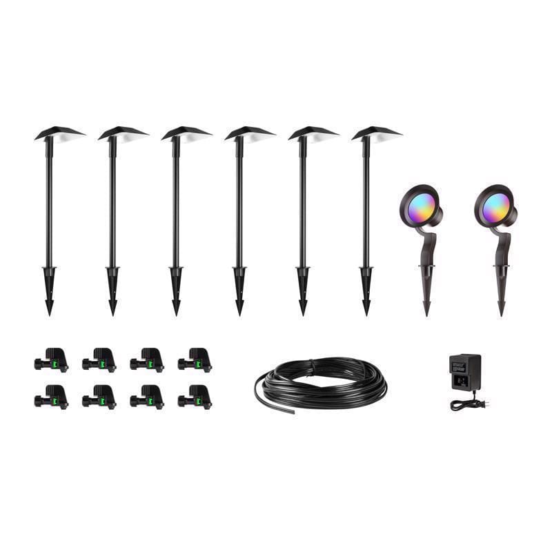 Nebo NEB-LSP-0003 Low Voltage 120 W LED Pathway Light and Spot Light Kit 8 pk