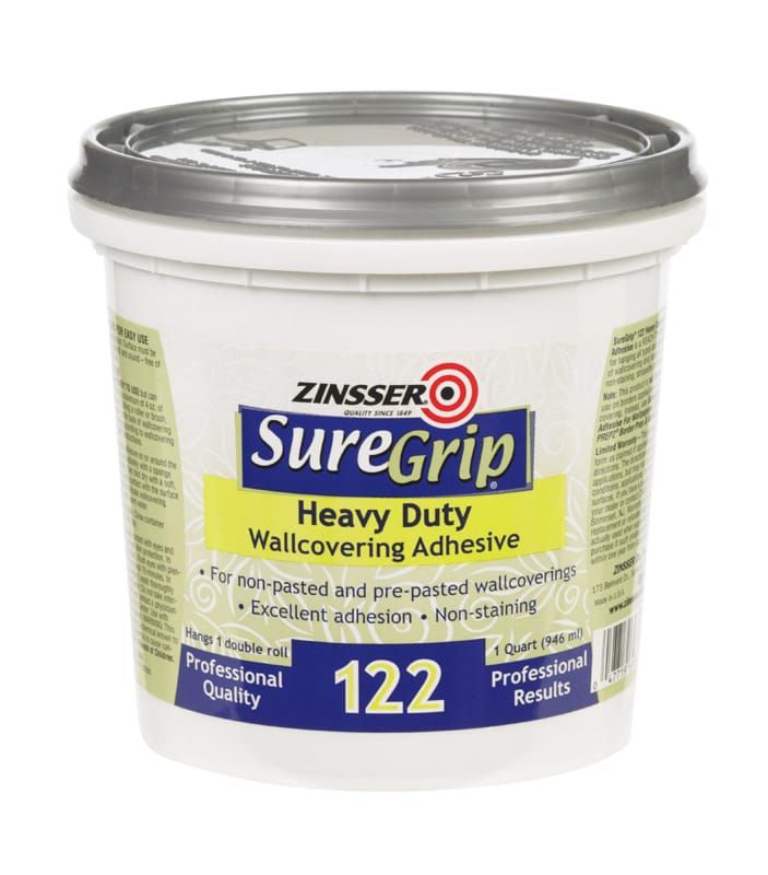 Zinsser 69384 SureGrip High Strength Clear Wallcovering Adhesive 1 qt