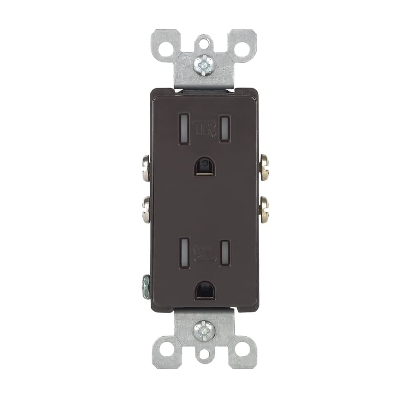 Leviton T5325-000 Decora 15 amps 125 V Duplex Brown Outlet 5-15R 1 pk