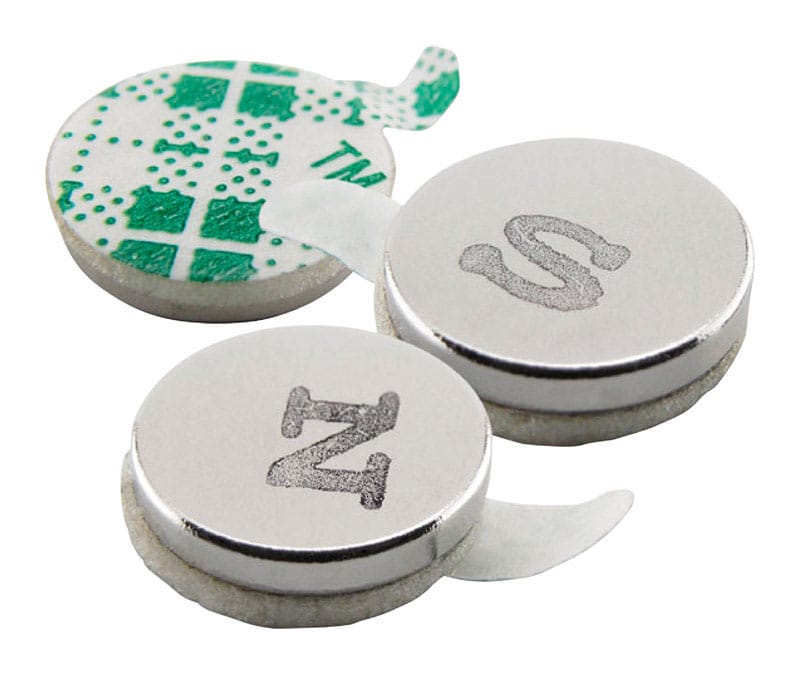 Magnet Source 07526 0.375 in. L X 0.375 in. W Silver Disc Magnets with Adhesive 1.68 lb. pull 12 pc