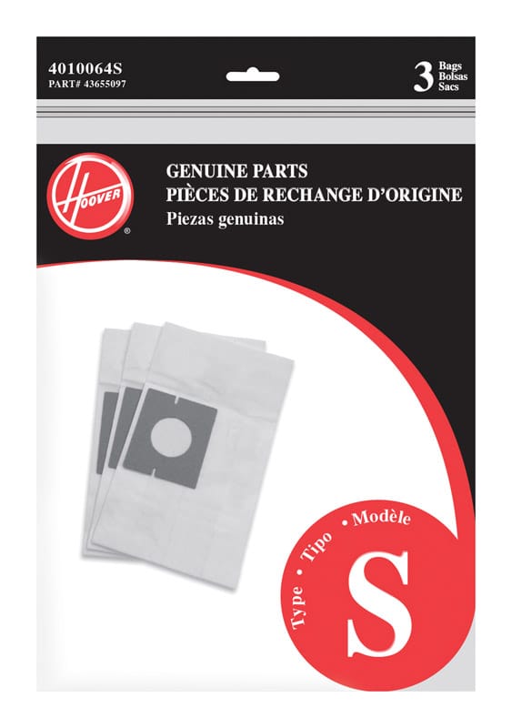 Hoover 4010064S Vacuum Bag 3 pk Type S