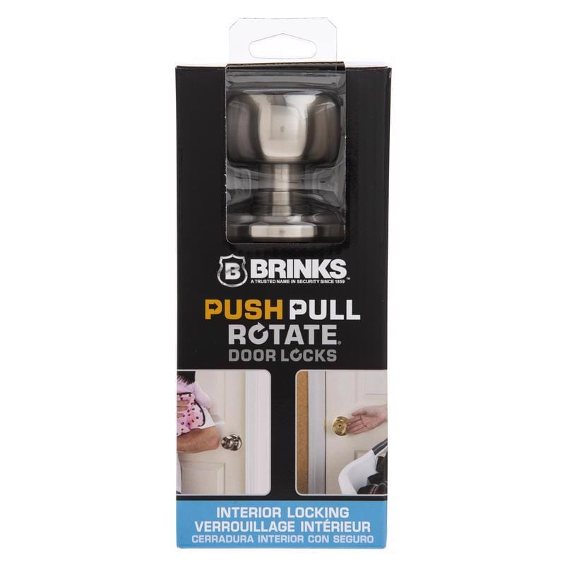 Brinks 23021-119 Push Pull Rotate Stafford Satin Nickel Single Cylinder Lock KW1 1.75 in.