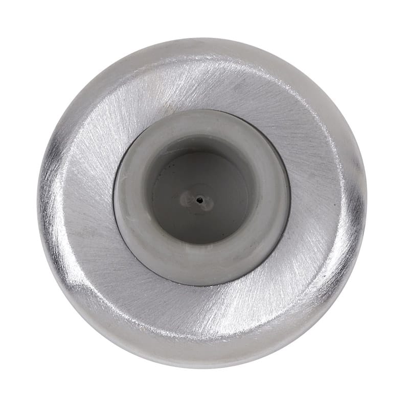 Tell DT100084 Solid Brass Satin Chrome Silver Wall Door Stop Mounts to wall 2-1/2 in.