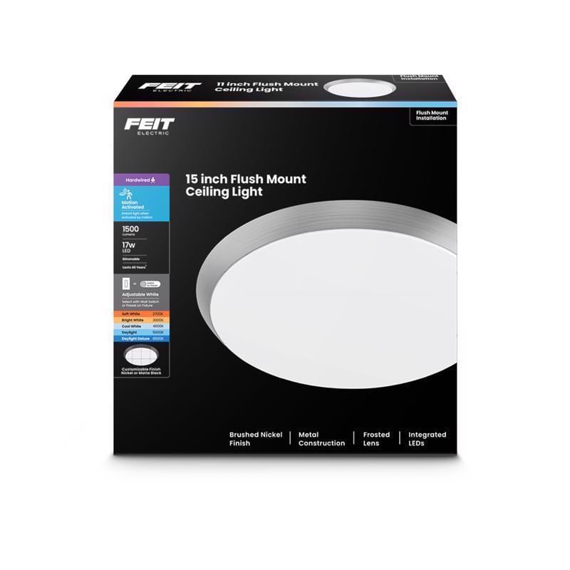Feit Electric FM15LP6WY/MMBK Feit 10.5 in. H X 15 in. W X 15 in. L Matte Black Ceiling Fixture
