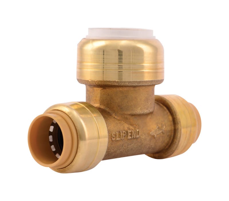 Sharkbite UIP363A Push to Connect 1/2 in. CTS X 1/2 in. D CTS Brass Slip Tee