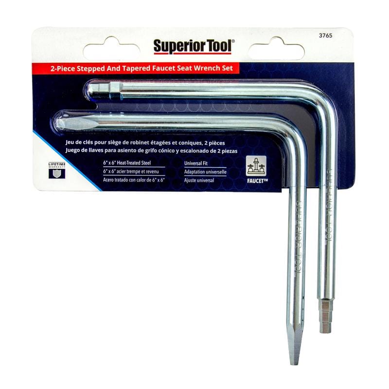 Superior Tool 3765 Faucet Seat Wrench Set Silver 2 pc