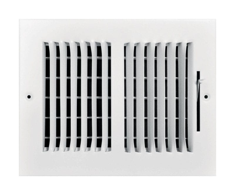 Tru Aire C102M08X06 6 in. H X 8 in. W 2-Way Powder Coat White Steel Wall/Ceiling Register